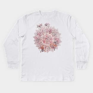 Watercolor Botanical Dahlia Kids Long Sleeve T-Shirt